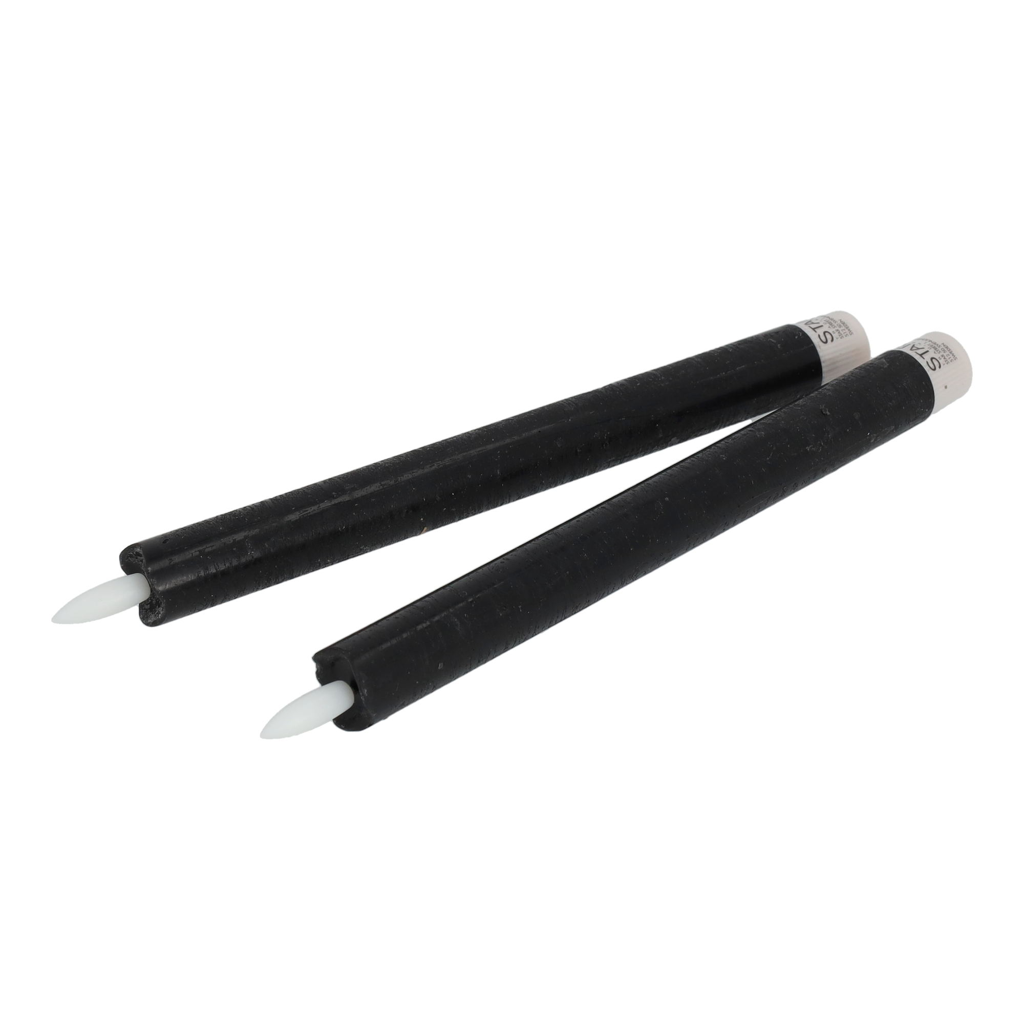 (2er Set) 25cm LED Dinner Kerze Home Deko Stabkerzen Flamme (12.062-97) - Schwarz
