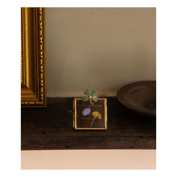 Doing Goods Cadre photo en laiton Lucky Clover | Doré