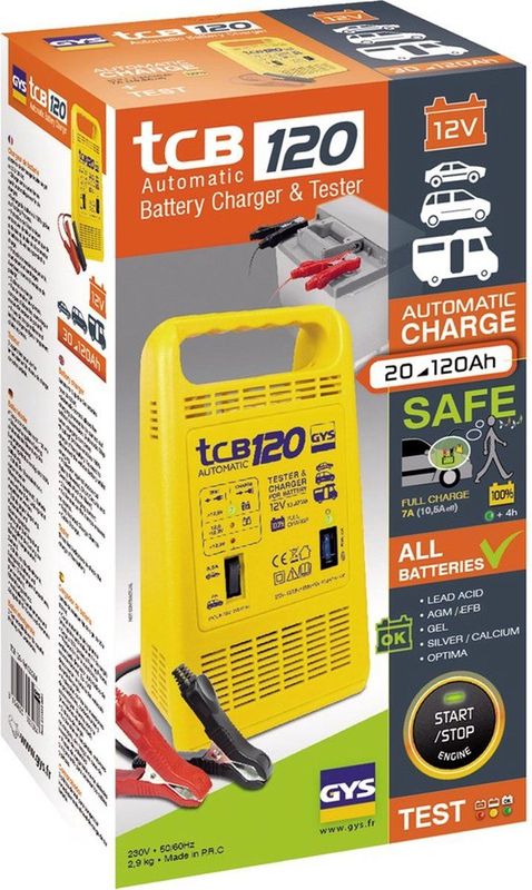 Gys - TCB 120 - Acculader - 230VAC - 150W - 10.5A