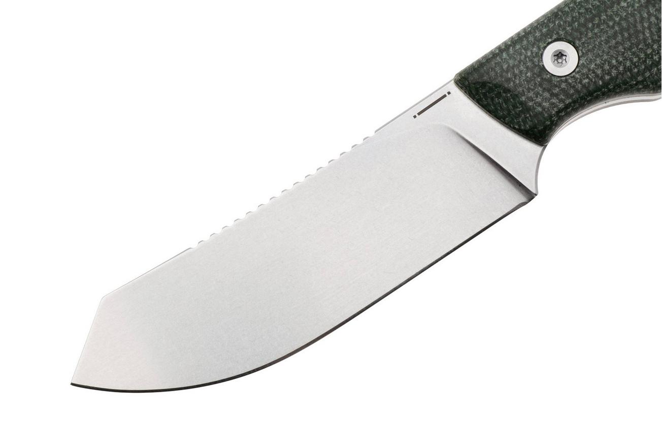 StraightLine Digger DG-GC Stonewashed 14C28N, Green Canvas Micarta, vaststaand mes