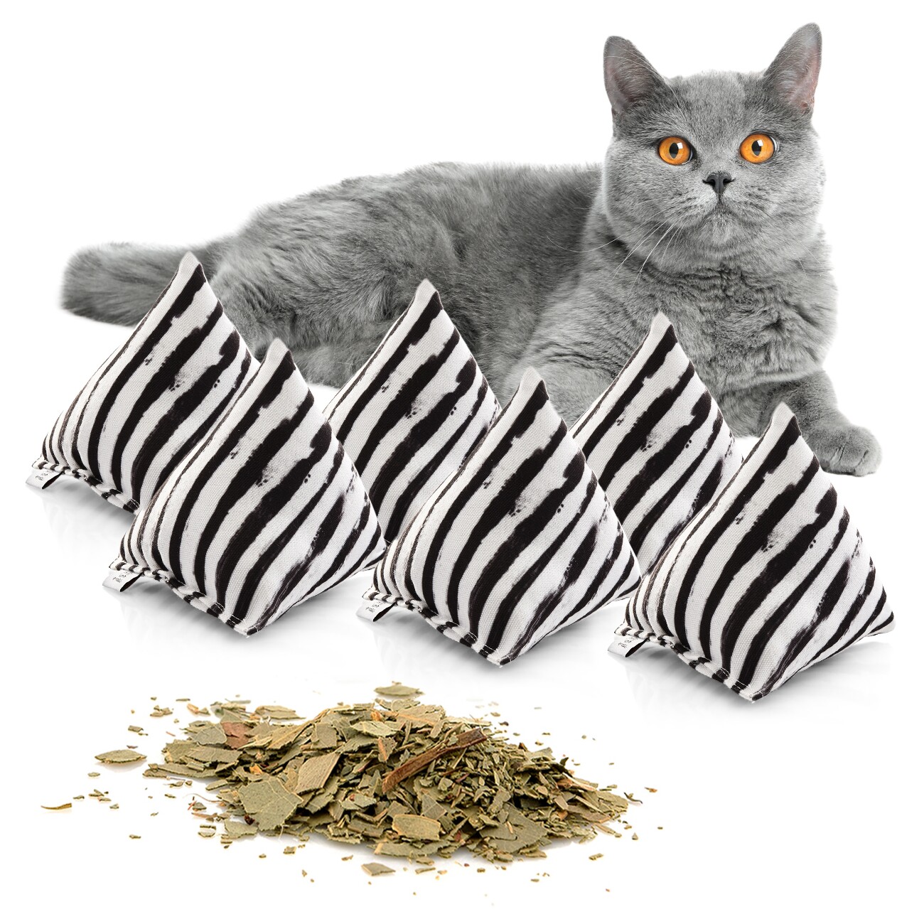 Canadian Cat Company Catnipspielzeug 6x Schmusepyramide Zebra