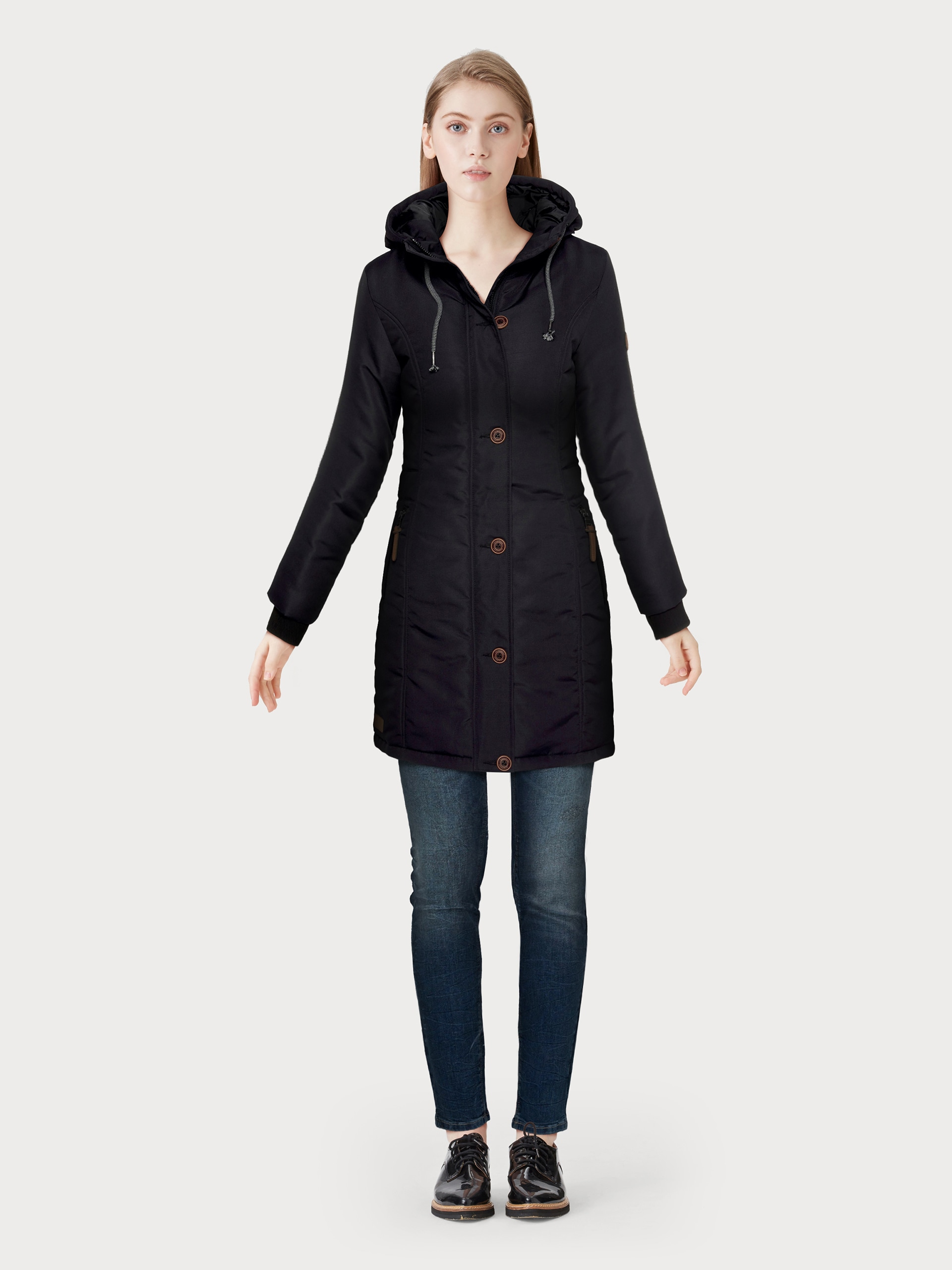 TOM TAILOR Slim-fit-Jeans »Alexa Slim«, mit Knopfleiste und dekorativ gesteppter Passe