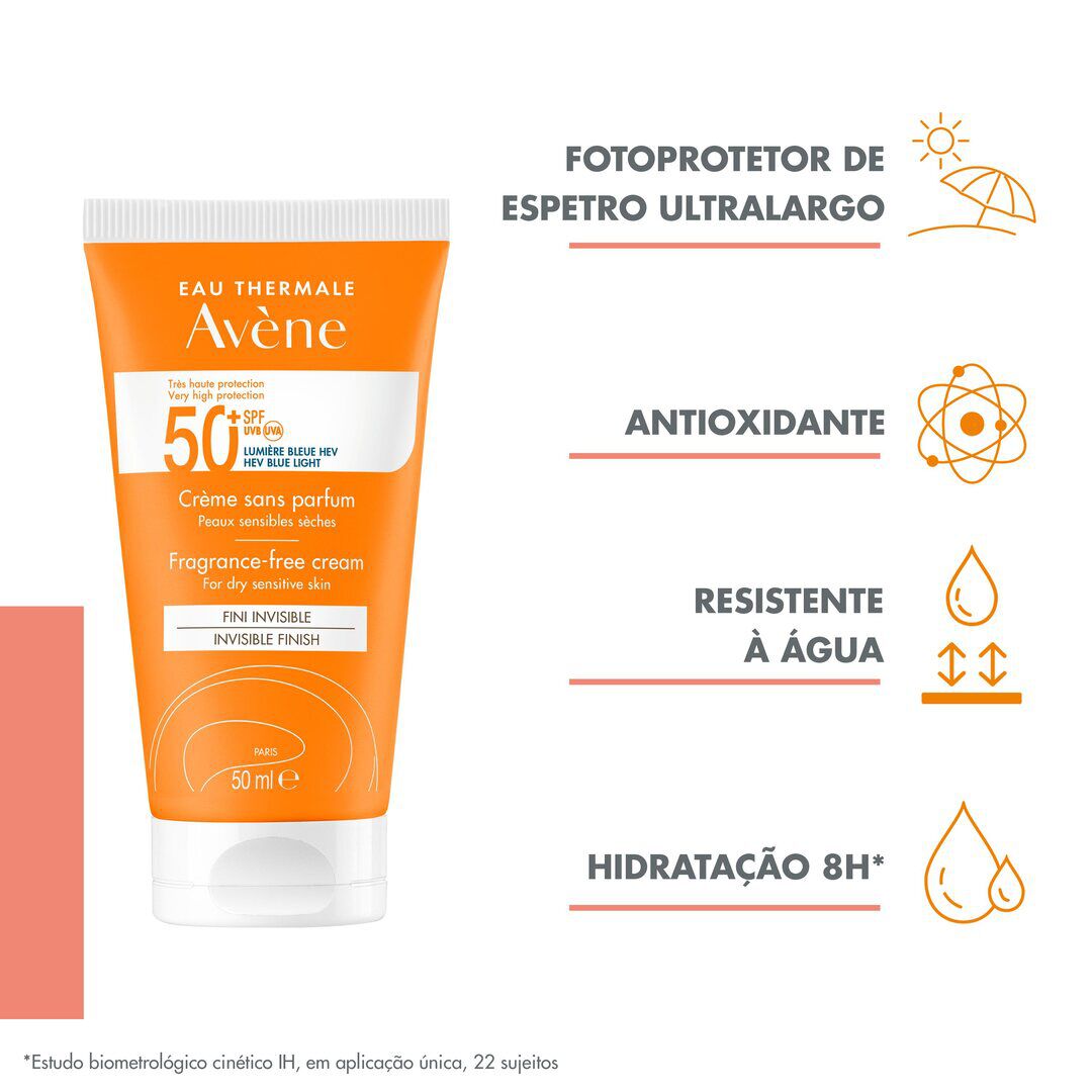 AVENE  Protetor Solar Creme 50+ sem perfume SPF50 - 50ml