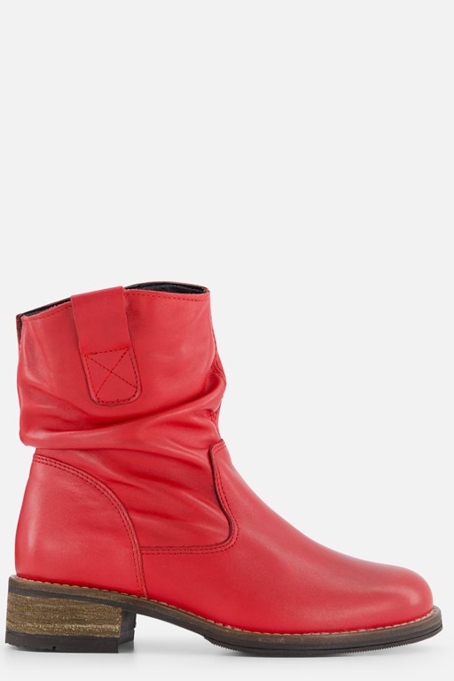 Cellini Plooi Enkellaarsjes rood Leer