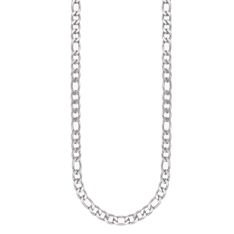 Collier Maille Figaro Alternée 1+3 - Acier - Homme
