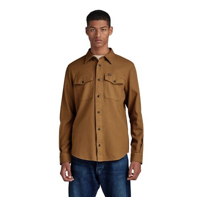 Chemise à manches longues homme Marine Slishirt MARRON G-STAR