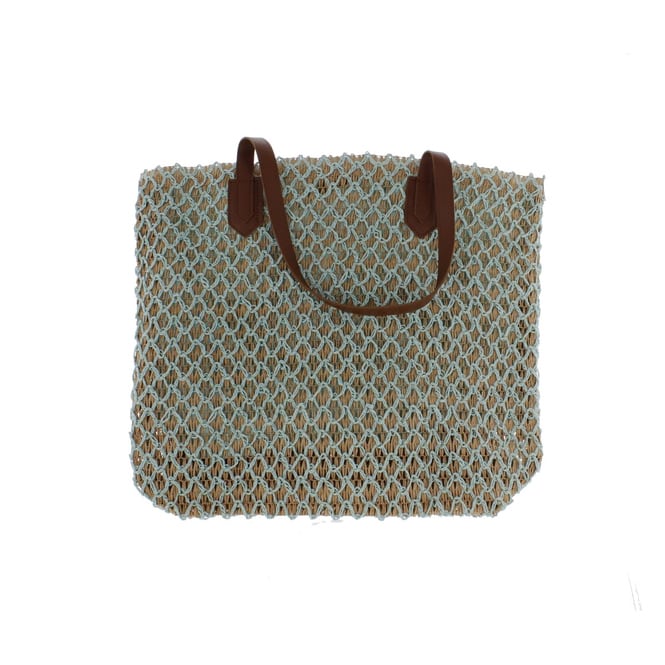 Strandtasche - blau/braun - ca. 38 x 14 x 38 cm