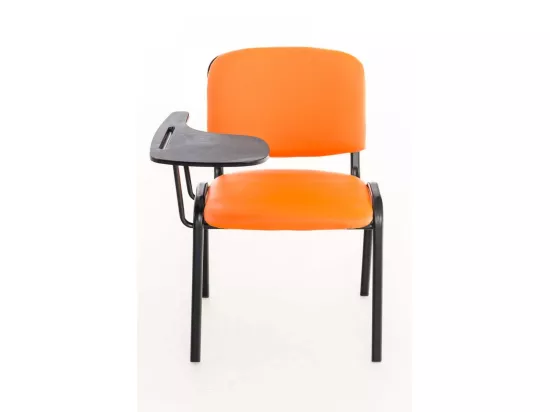 Chaise de salle à manger - Similicuir & Métal noir mat - Orange - Ken mit Klapptisch