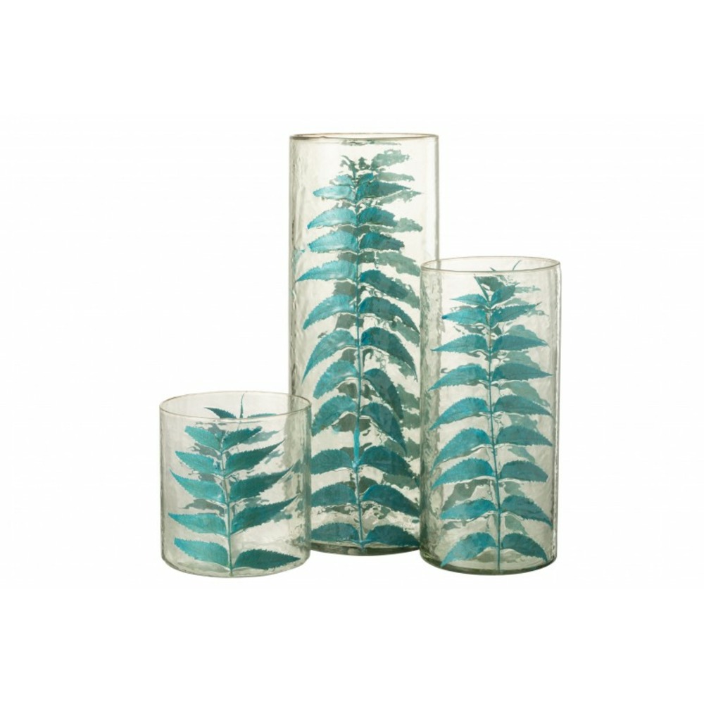 Vase avec feuille en verre multicouleur 15x15x16 cm