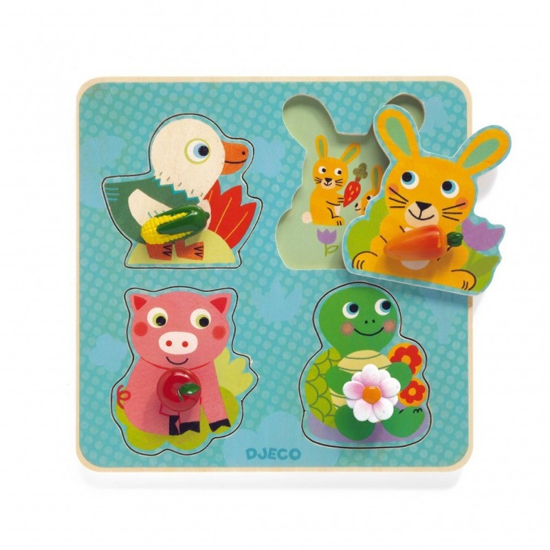 Puzzle gros boutons - Croc carrot