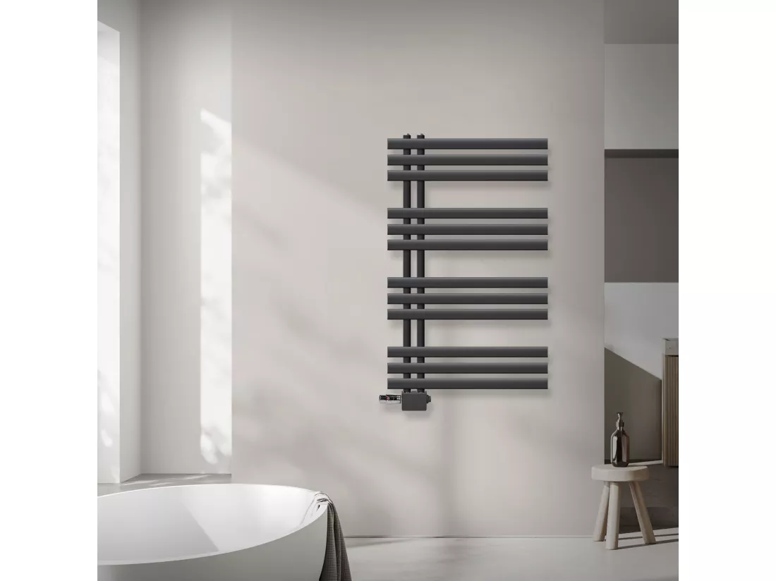 Radiateur sèche-serviettes anthracite raccordement universel 600 x 1000 mm