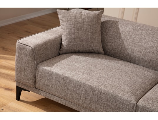 CONCEPT1 - Canapé tissu Petra 3 places fauve 215 x 86 x h87