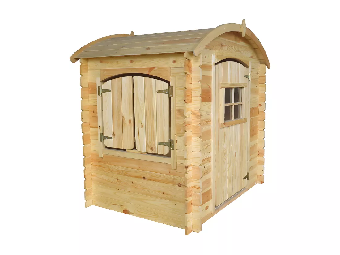 Maison en bois pour enfants SANS PLANCHER- 112x146xH145cm/1.1m2 - Timbela M505-1