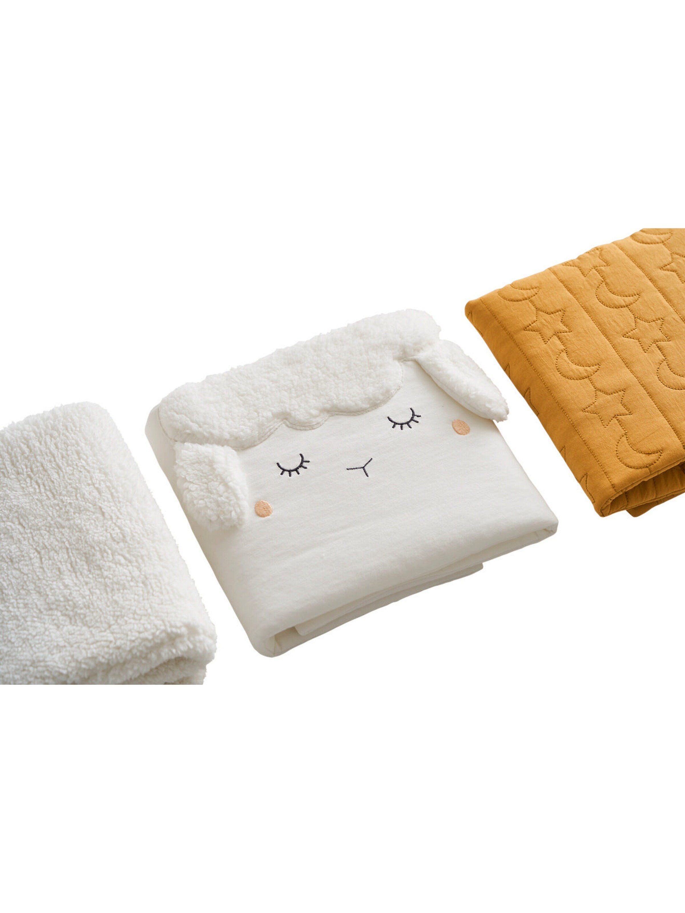 Vertbaudet Baby Bettumrandung / Polster für Laufgitter SCHÄFCHEN wollweiß/gelb
