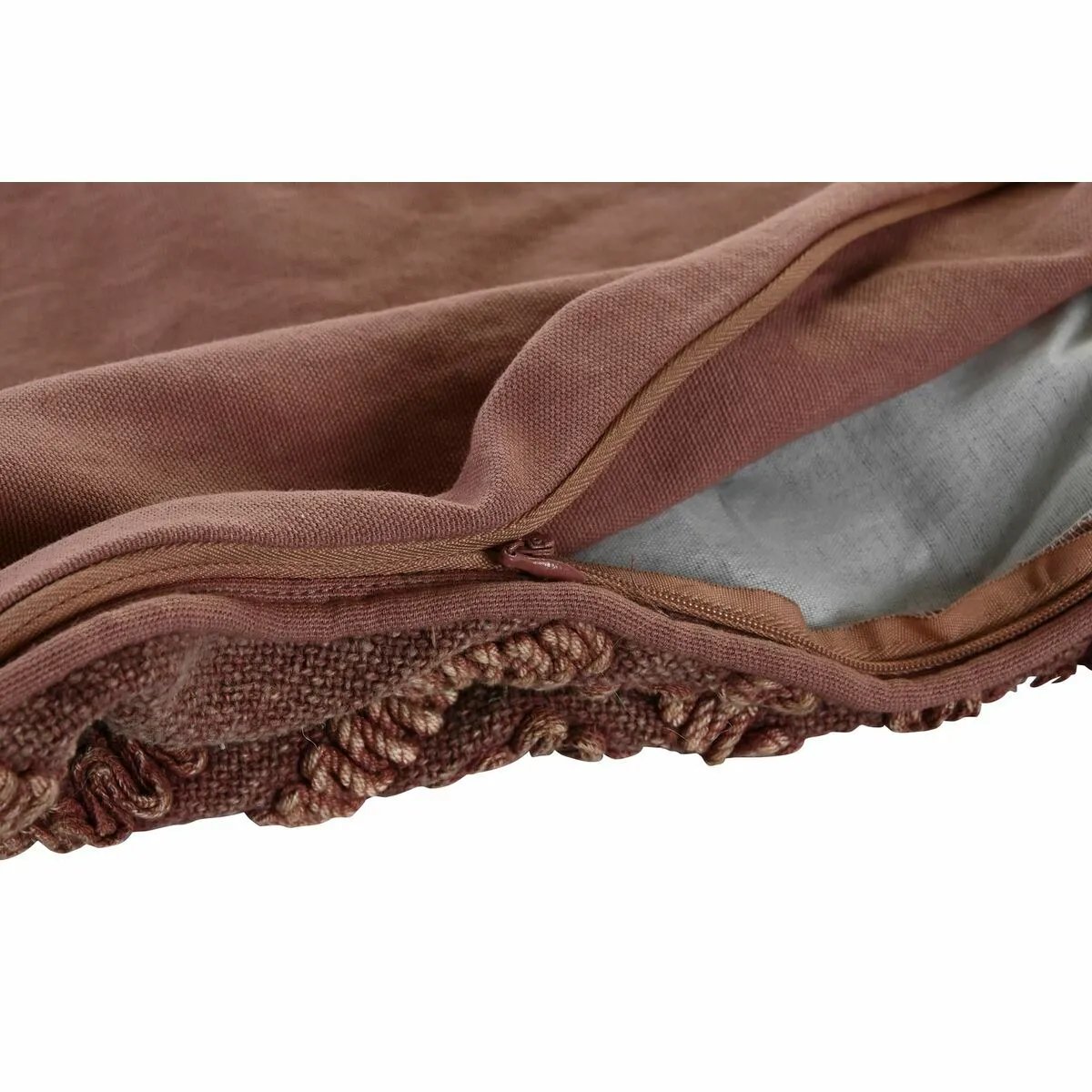 DKD Home Decor Housse de Coussin Marron Losanges