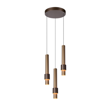 Lucide hanglamp Margary 3x4W koper