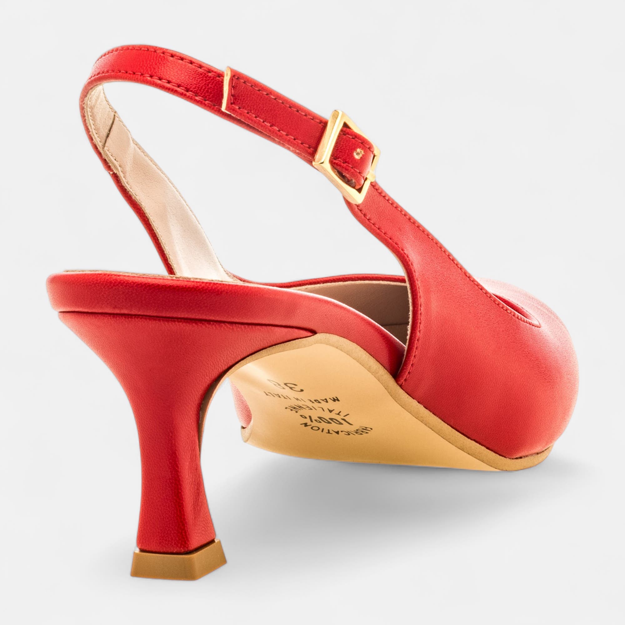 Escarpins avec bride arrière à talon Femme rouge