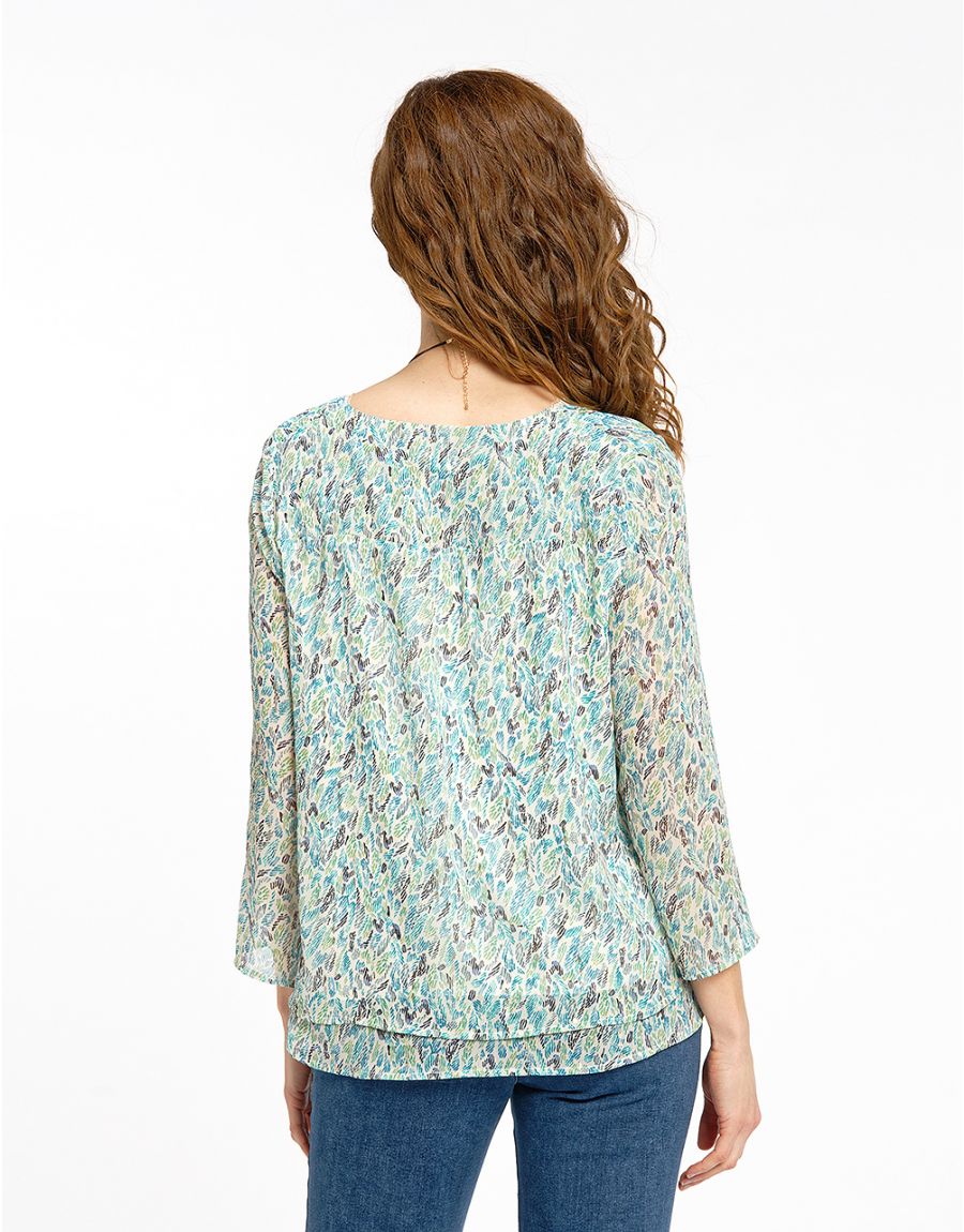 Blouse imprimée verte