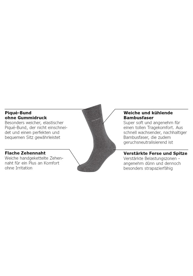 Camano Langsocken »ca-soft« 4 Paar tlg. Verstärkte Ferse und Spize