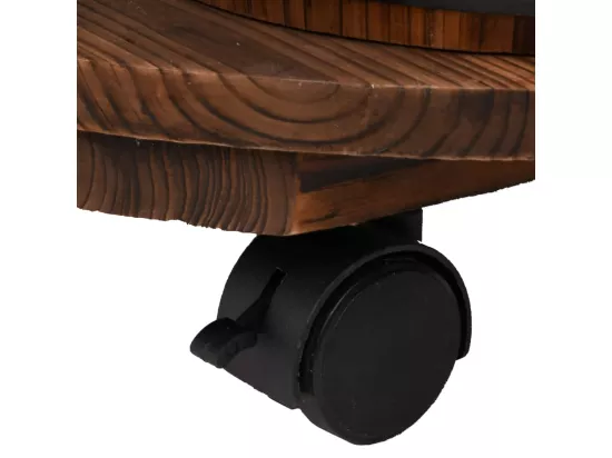 Fontaine à eau sur roues pompe 55x55x80 bois de sapin massif