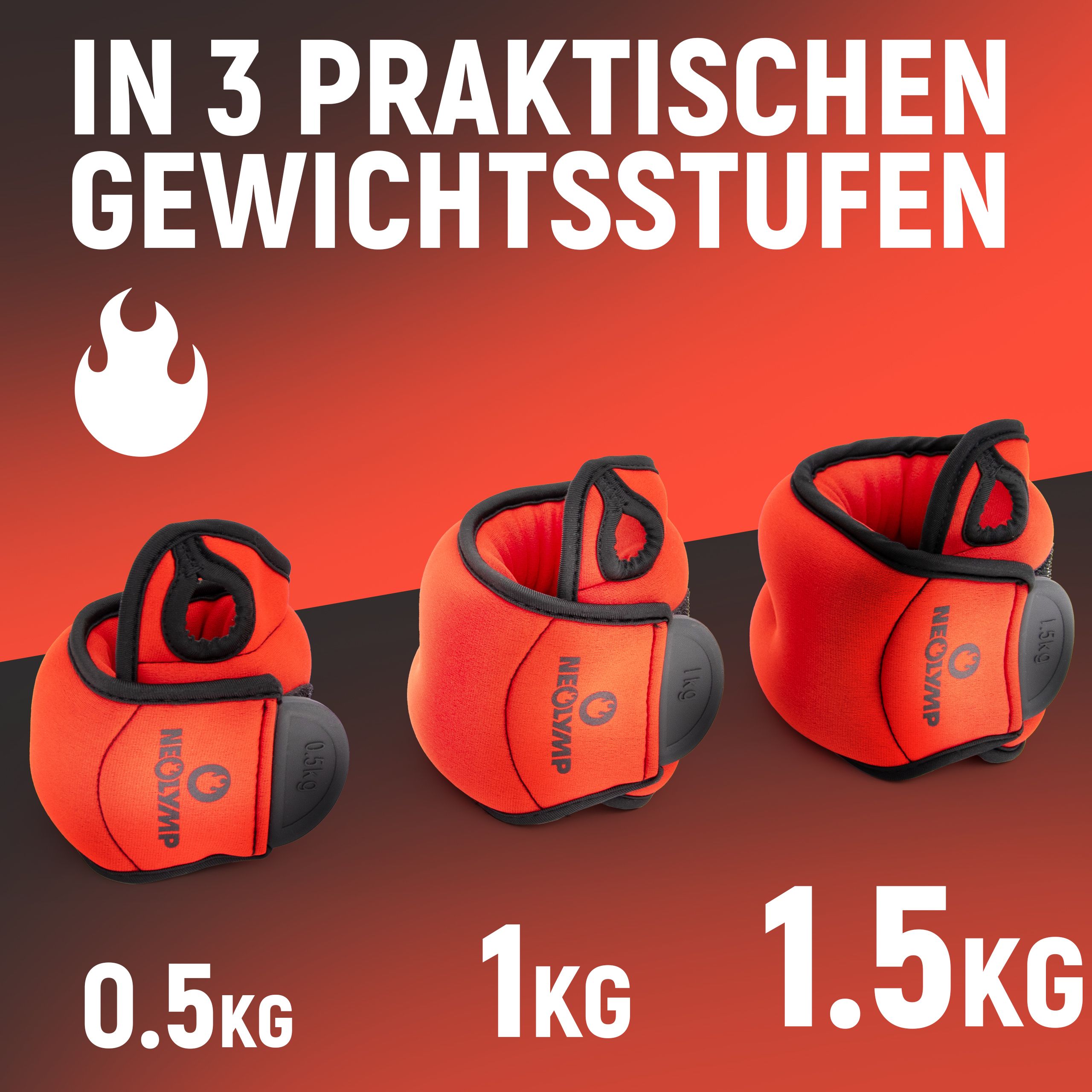 NEOLYMP 2er Set Gewichtsmanschetten Hand 1,5 KG