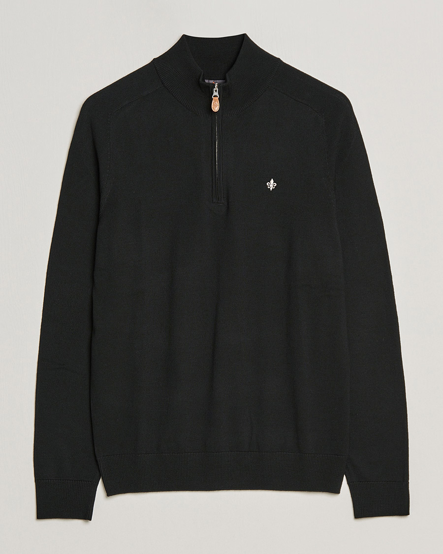 Morris John Merino Half Zip Black