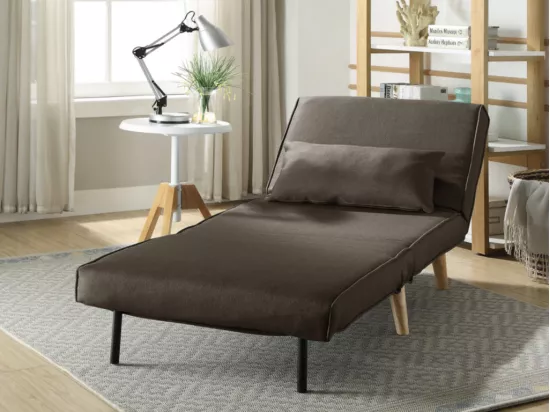 Fauteuil convertible POSIO en tissu - Taupe