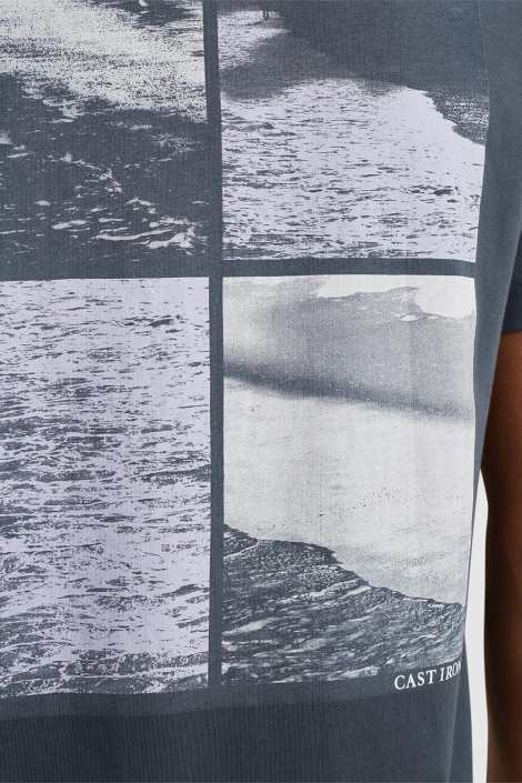 Cast Iron blauwe heren t-shirt