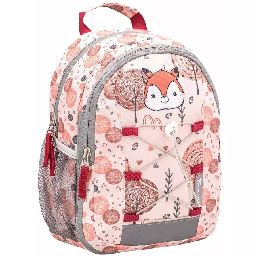 Belmil Kindergartenrucksack Mini Kiddy Kindergartenrucksack für 1-3 Jährige Kinder mit Brustgurt Woodland Foxy