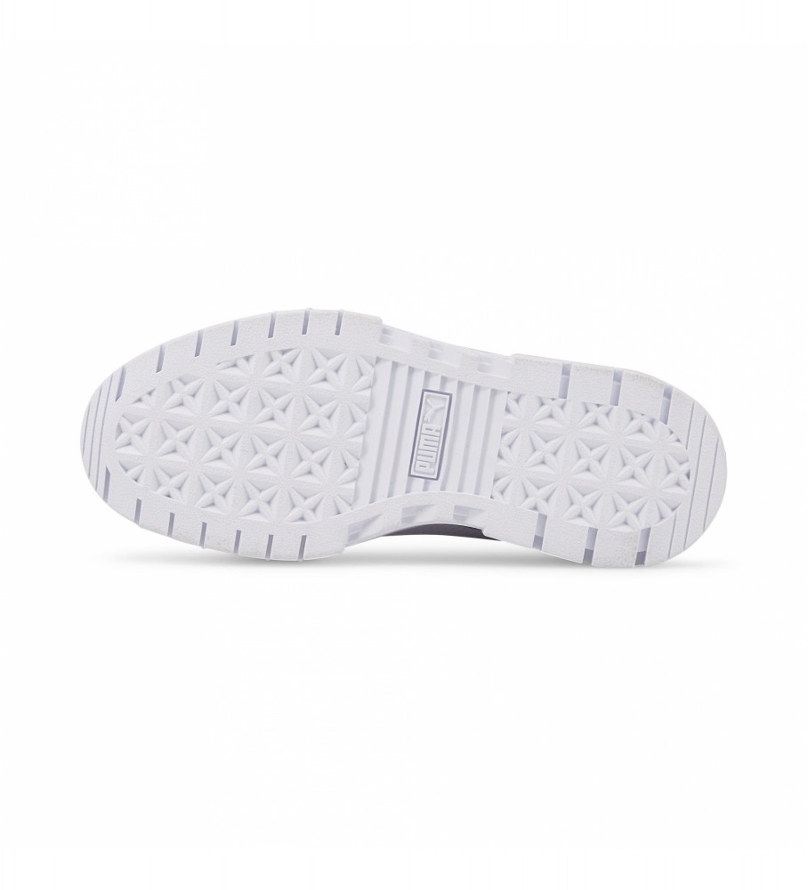 Tênis Puma Mayze Lth Jr de couro branco