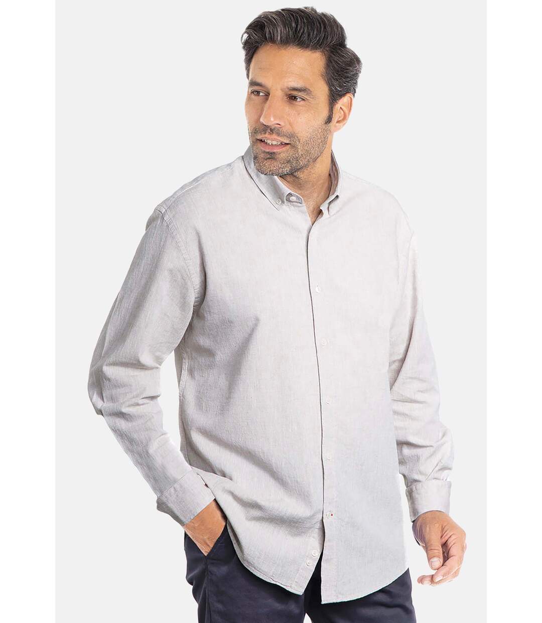 Chemise manches longues col boutonné lin CLIN
