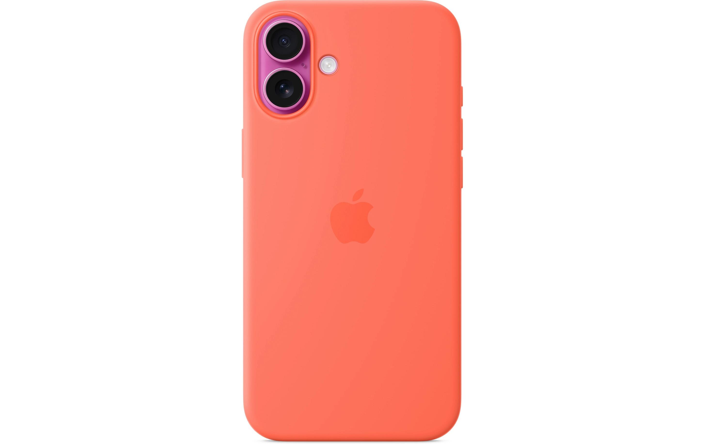 Silicone Case mit MagSafe iPhone 16 Plus TangerineSilikon-Backcover mit «MagSafe» für das Apple iPhone 16 Plus