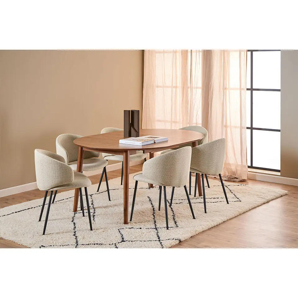 Eettafel Walnoot Uitschuifbaar - 154x115x75 cm - Gradje
