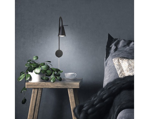 LED-bedlamp 400 lm 3000 K met flexibele arm H 45 cm zwart