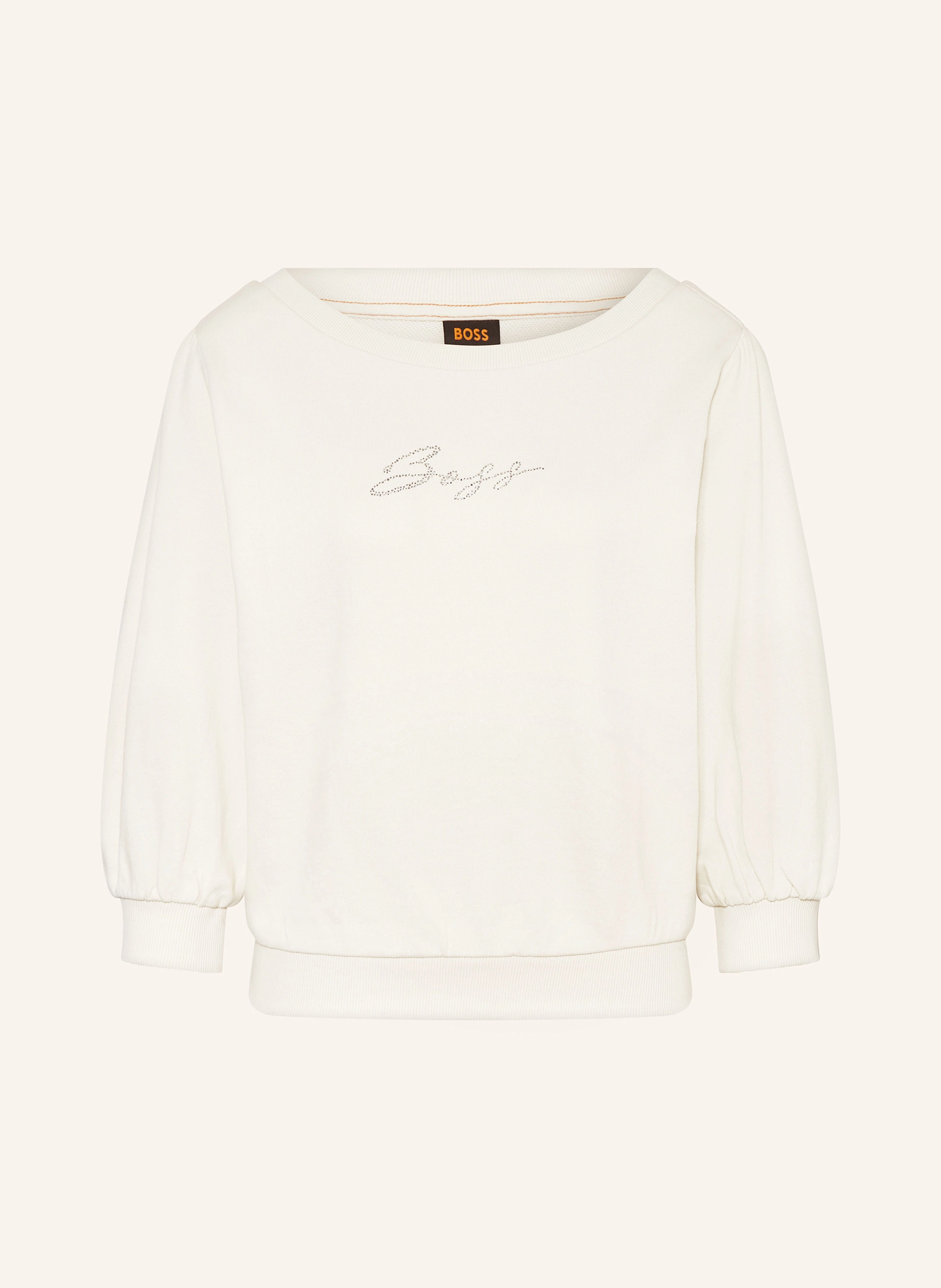 BOSS Sweatshirt EMAY mit 3/4-Arm und Schmucksteinen