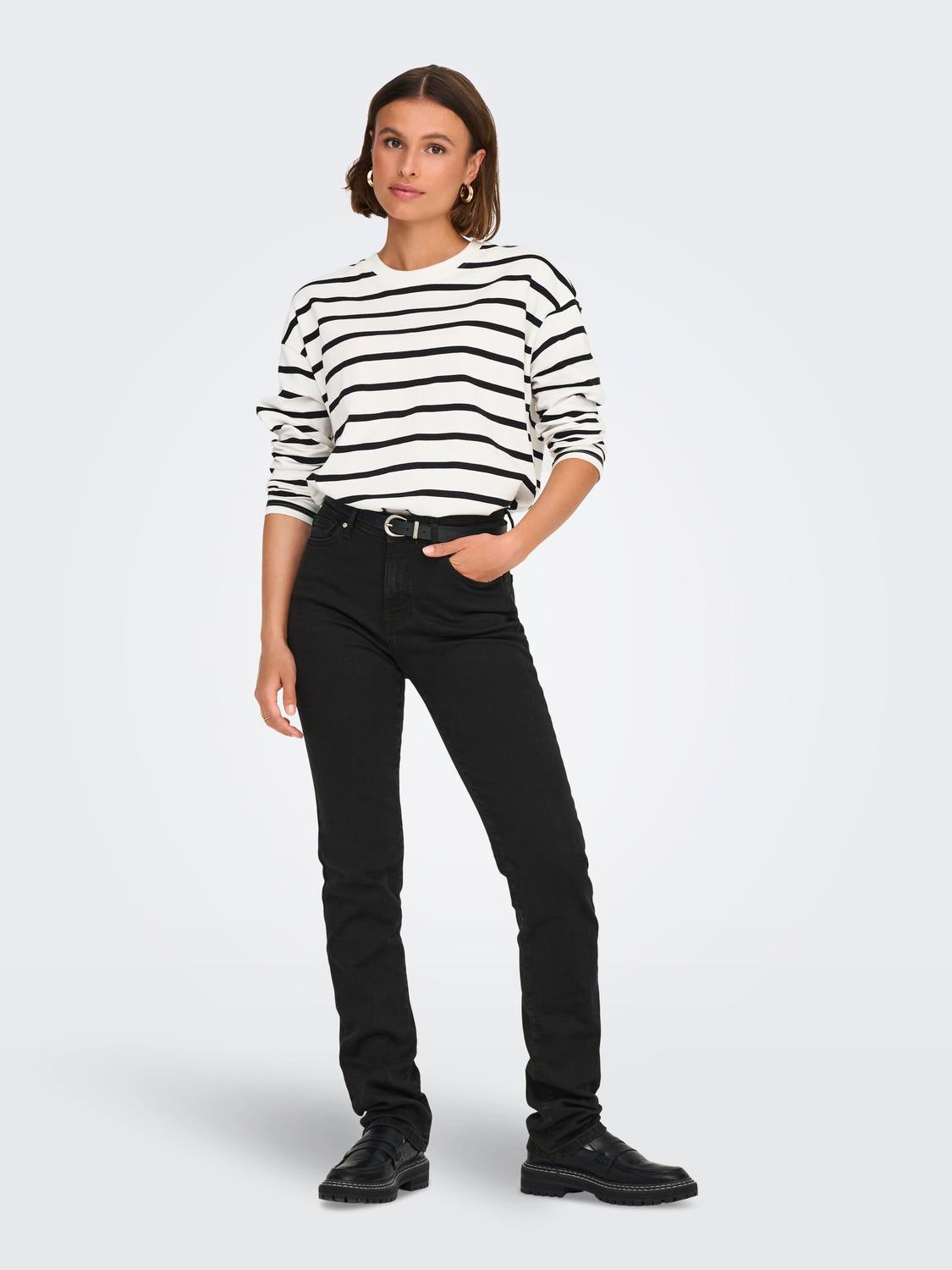 ONLSUI Mittlere Taille Slim Fit Jeans Black Denim