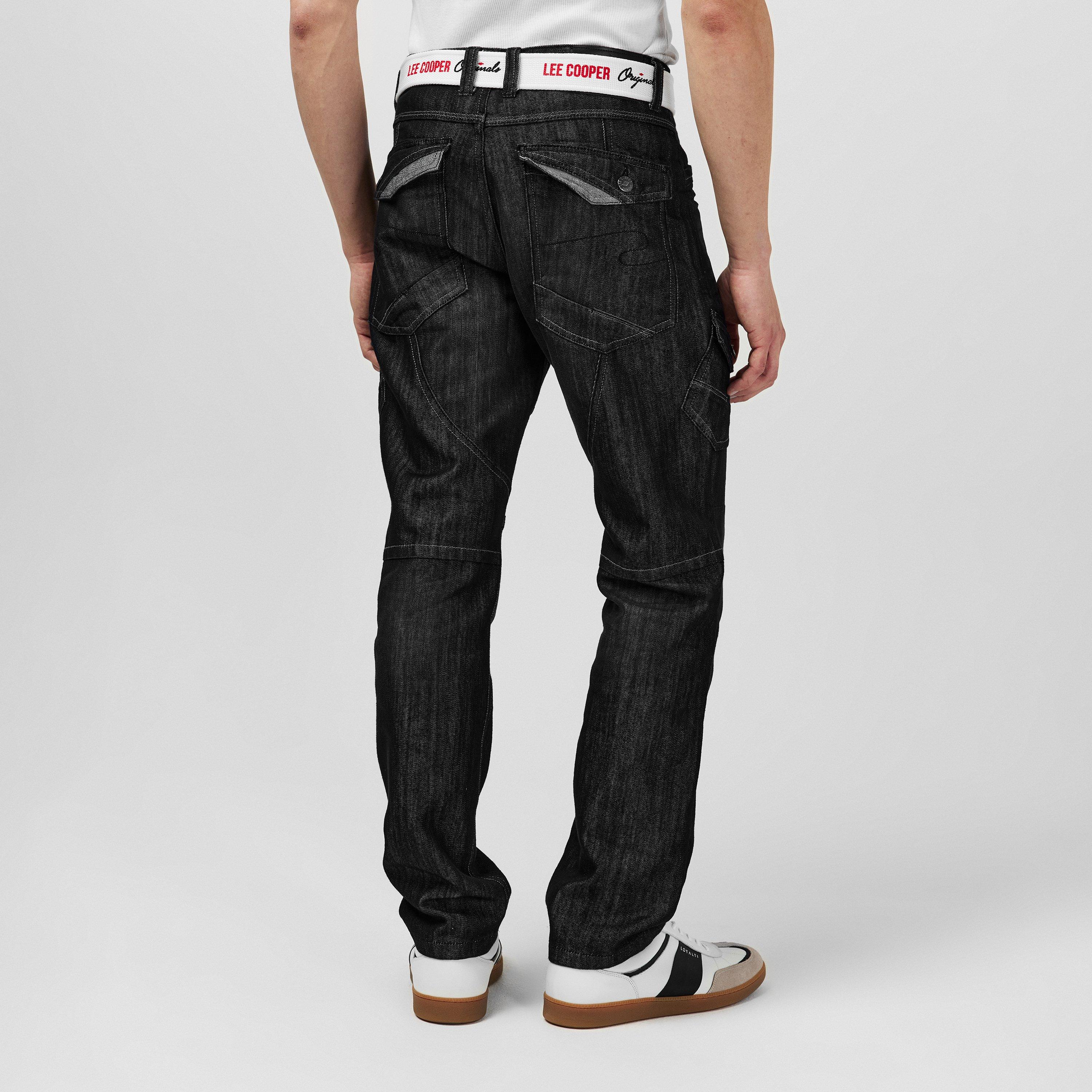 Lee Cooper LC Belted Cargo Jeans Mens