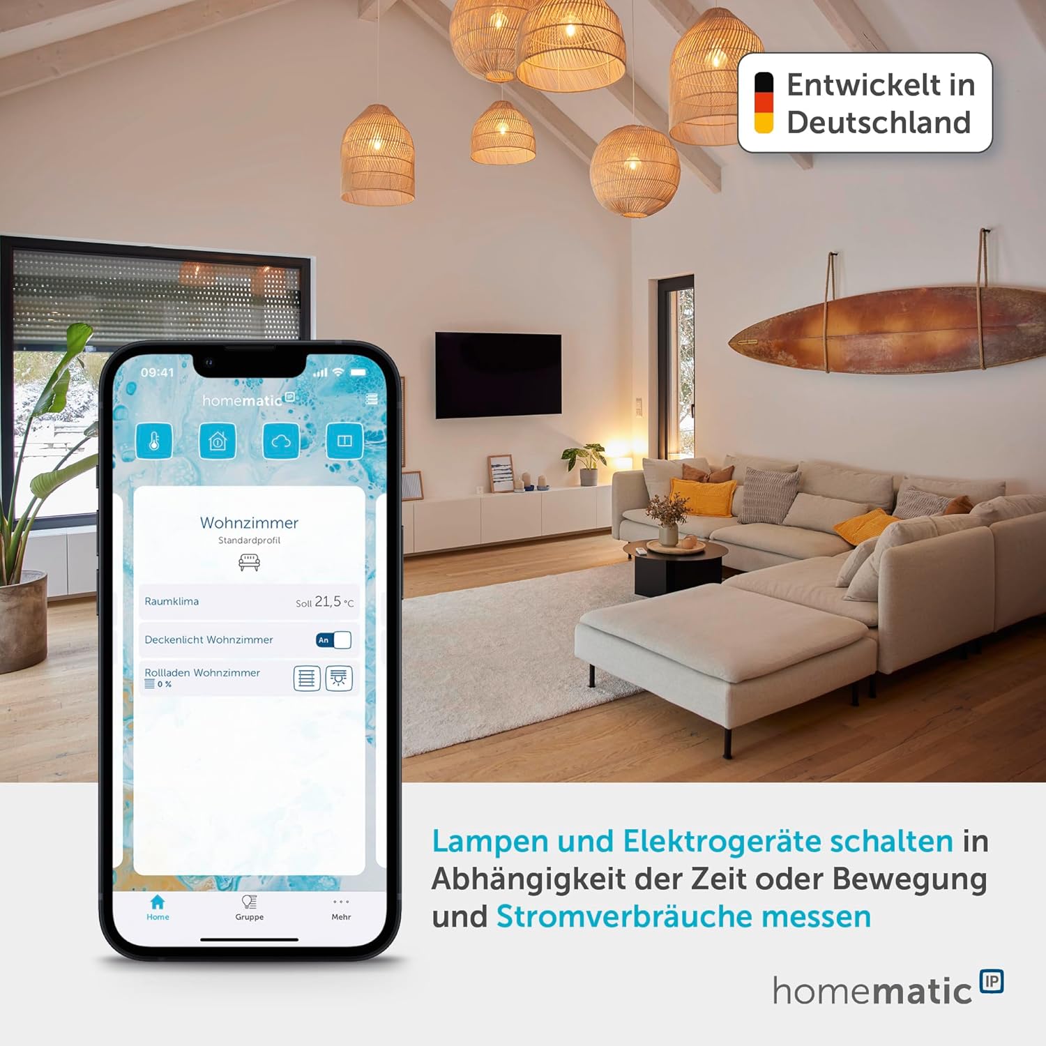 Homematic IP Schalt-Mess-Aktor – Unterputz, Packung mit 5, Smart Home, Aktor misst Strom, steuert Geräte und Leuchten per App, Alexa &  Home, Energie sparen, 142721A0