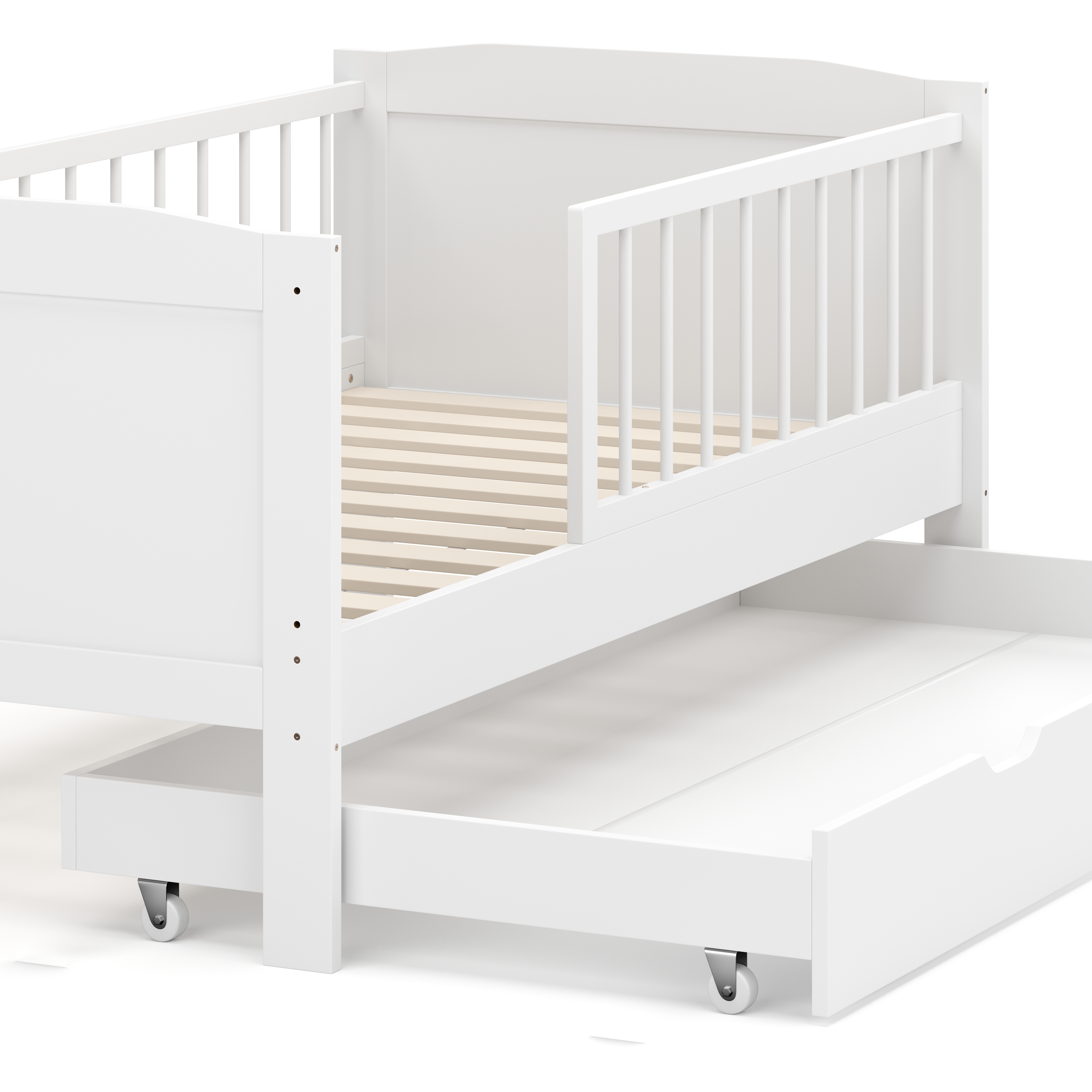 Kinderbett RAYA mit Schublade 70 x 140 cm weiss