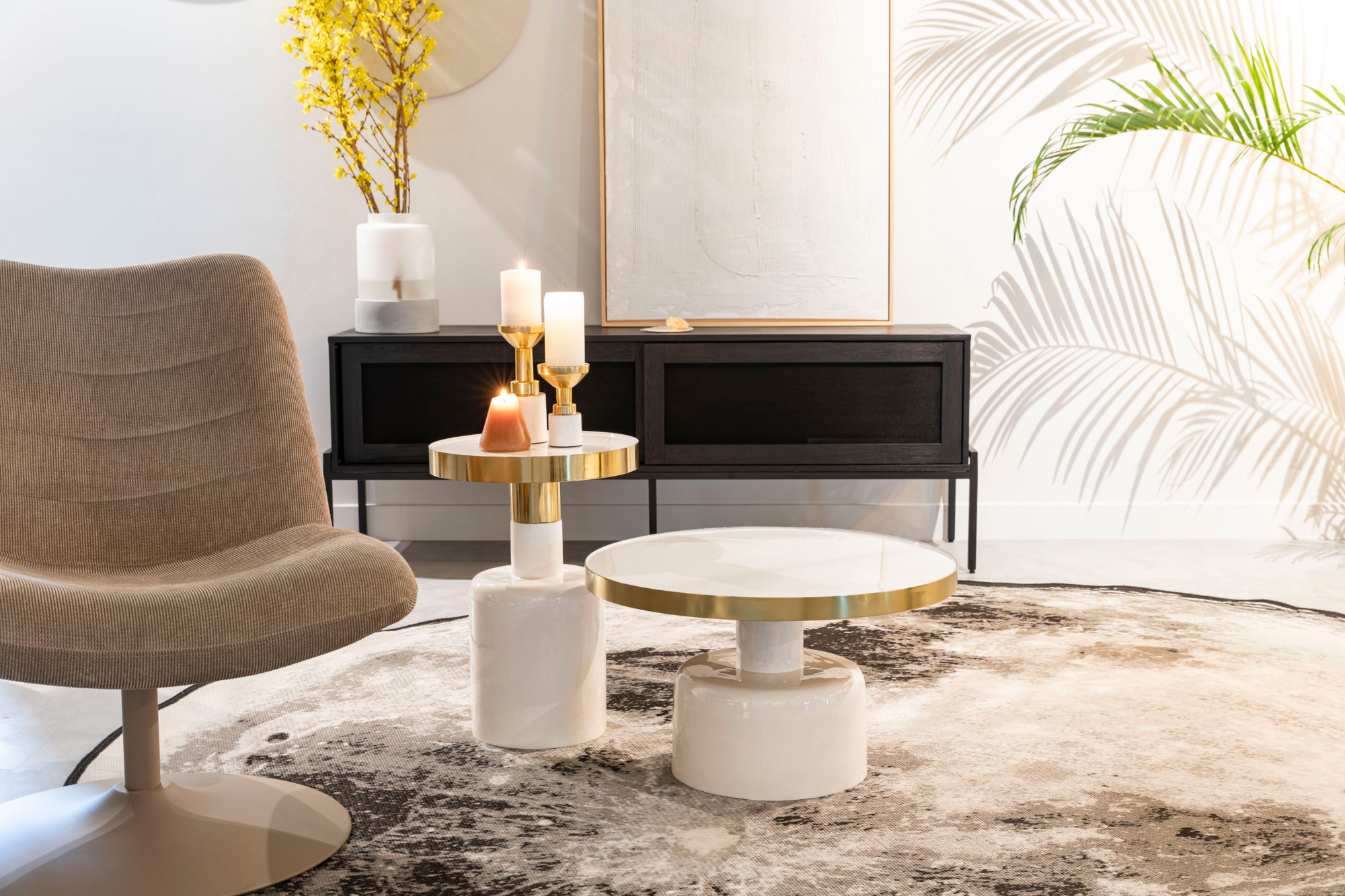 Bijzettafel Glam Wit