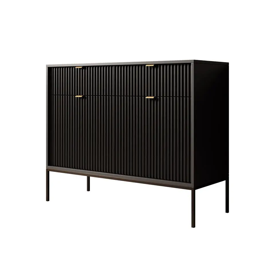 Meubella - Dressoir Navil - Zwart - 104 cm