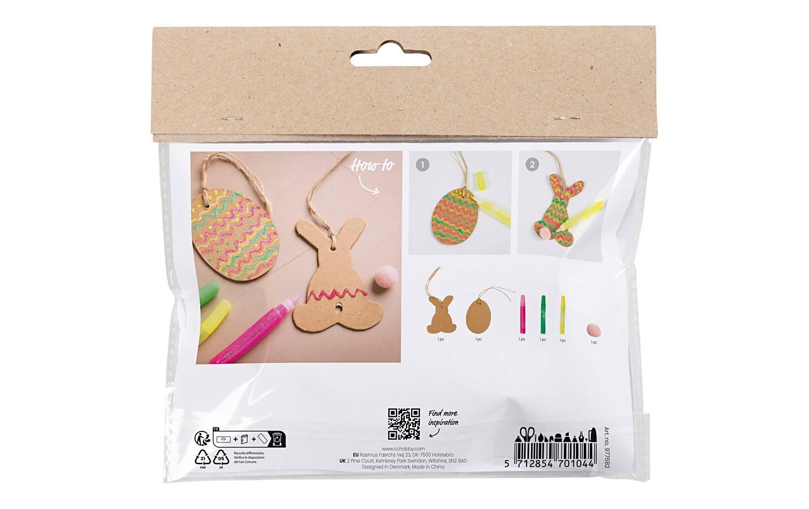 Bastelset Ei und Hase 1 Stück, MehrfarbigMini Kreativ Set für Kinder