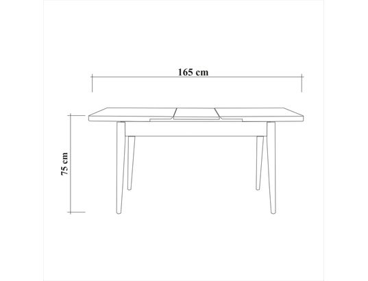 CONCEPT1 - Table Vina extensible pin atlantique 130 x 80 x h77