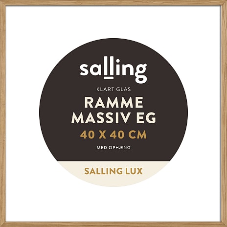 Ramme i massiv eg m. glas - 40x40 cm