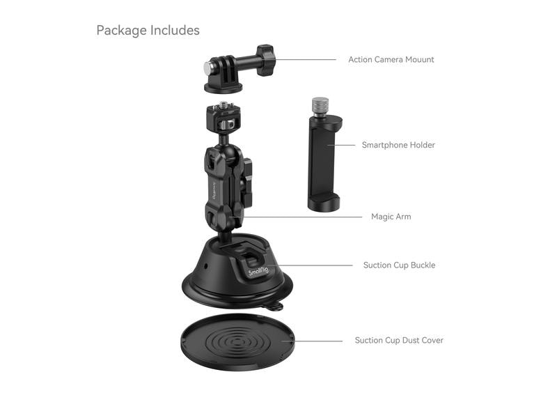 Smallrig Saugnapfhalterung SC-1K Tragbare Saugnapfhalterung für Smartphones / Action-Kameras