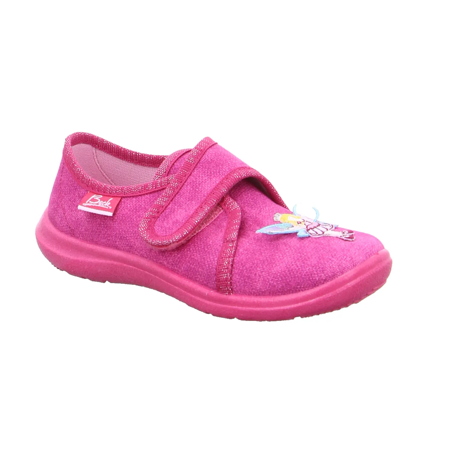 BECK Kinder-Hausschuh Pink Textil  Mädchenhausschuh