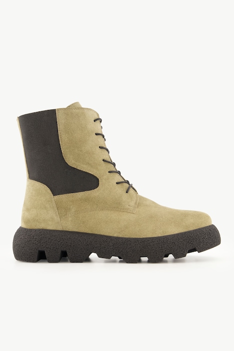 Leder-Stiefeletten, Elastikeinsatz, Wechselfußbbett, Weite H