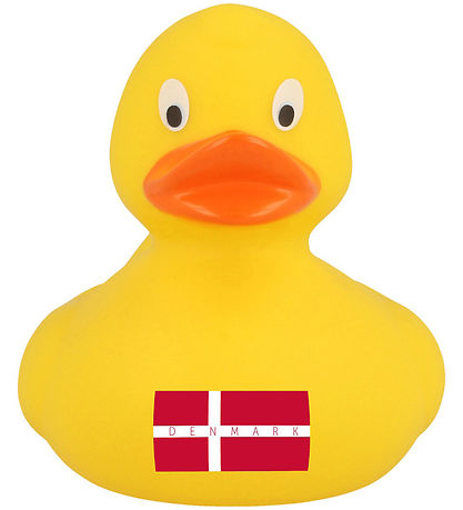 Badeente - Gelb Ente m. Dänisch Flagge