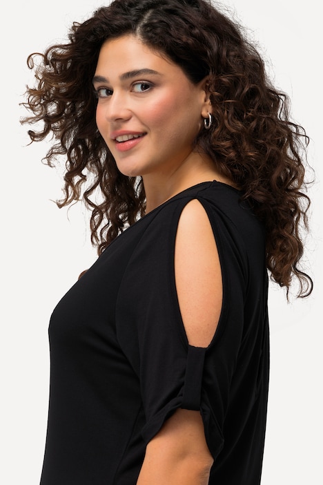Jersey-Strandkleid, V-Ausschnitt, Zierbänder, Halbarm