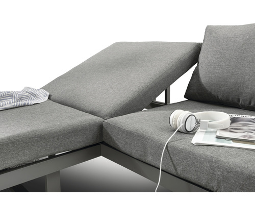 Destiny Sea Point 4-zits loungeset bestaande uit: 2 banken, aluminiumgrijze tafel